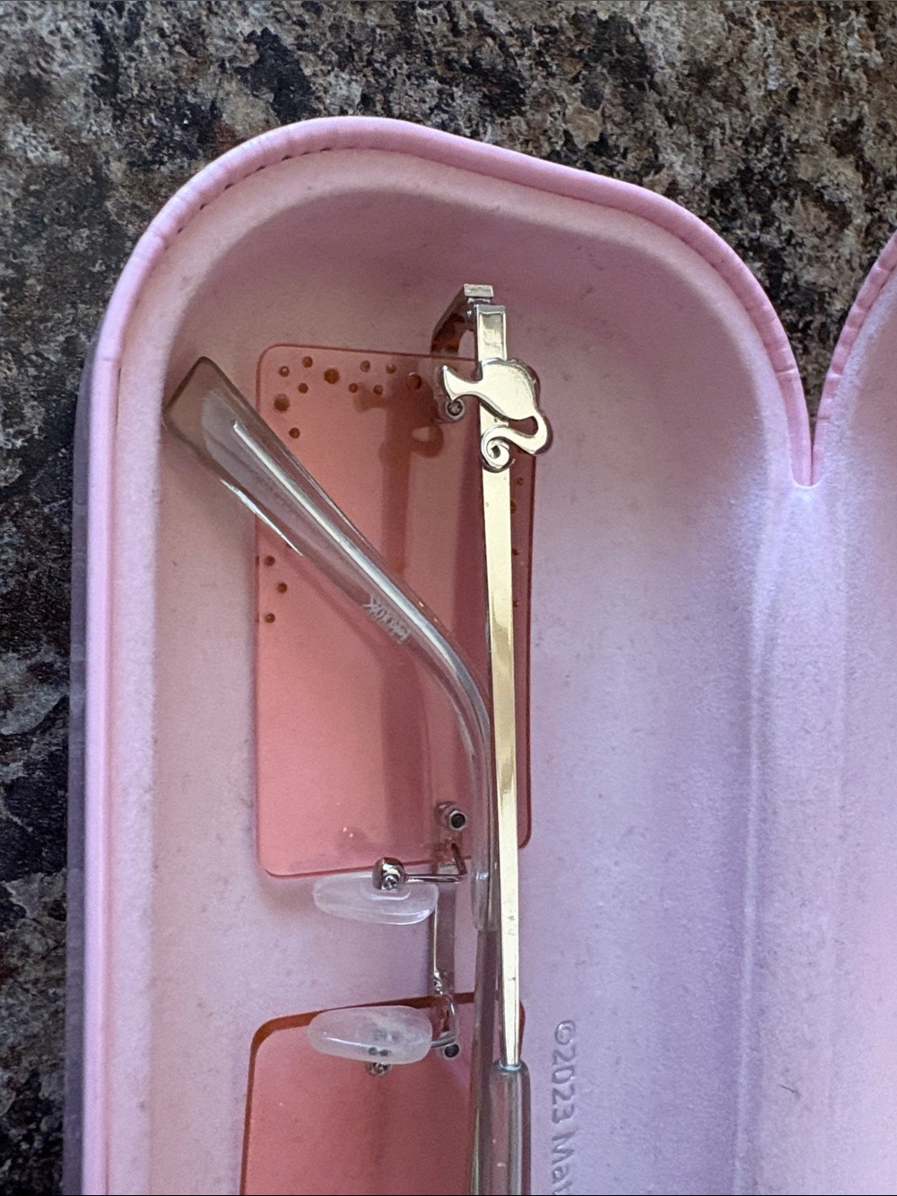Barbie Pink Rimless Sunglasses with Crystal Accents - Picture 3 of 6